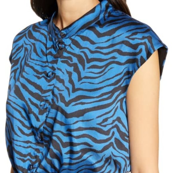 Rebecca Minkoff Ollie Royal Blue Zebra Dress S NWT - Picture 5 of 11